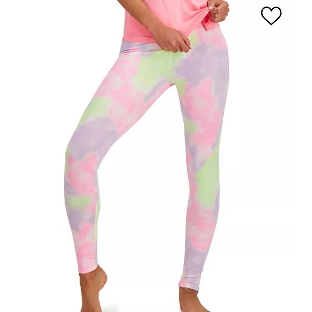 JENNI Cotton Stretch Neon Tie-dyed Print Leggings size XSMALL